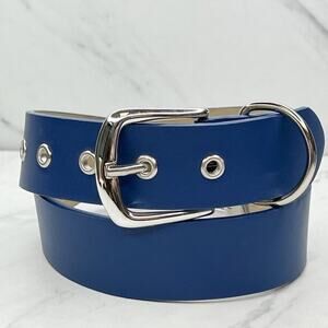 Target Blue Faux Leather Grommet Belt Size XS